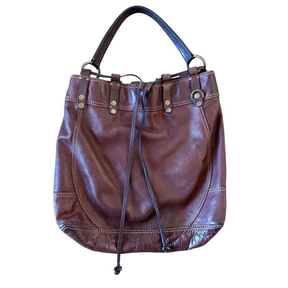 Lucky Brand Leather Drawstring Hobo Bag
